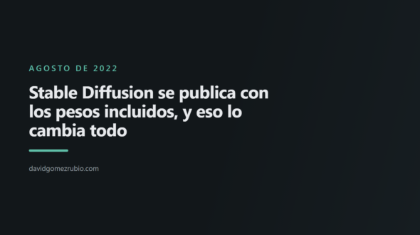 Stable Diffusion se publica con los pesos incluidos, y eso lo cambia todo
