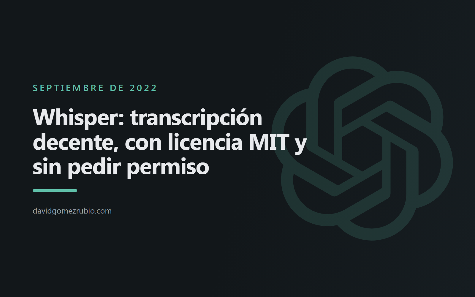 Whisper: transcripción decente, con licencia MIT y sin pedir permiso