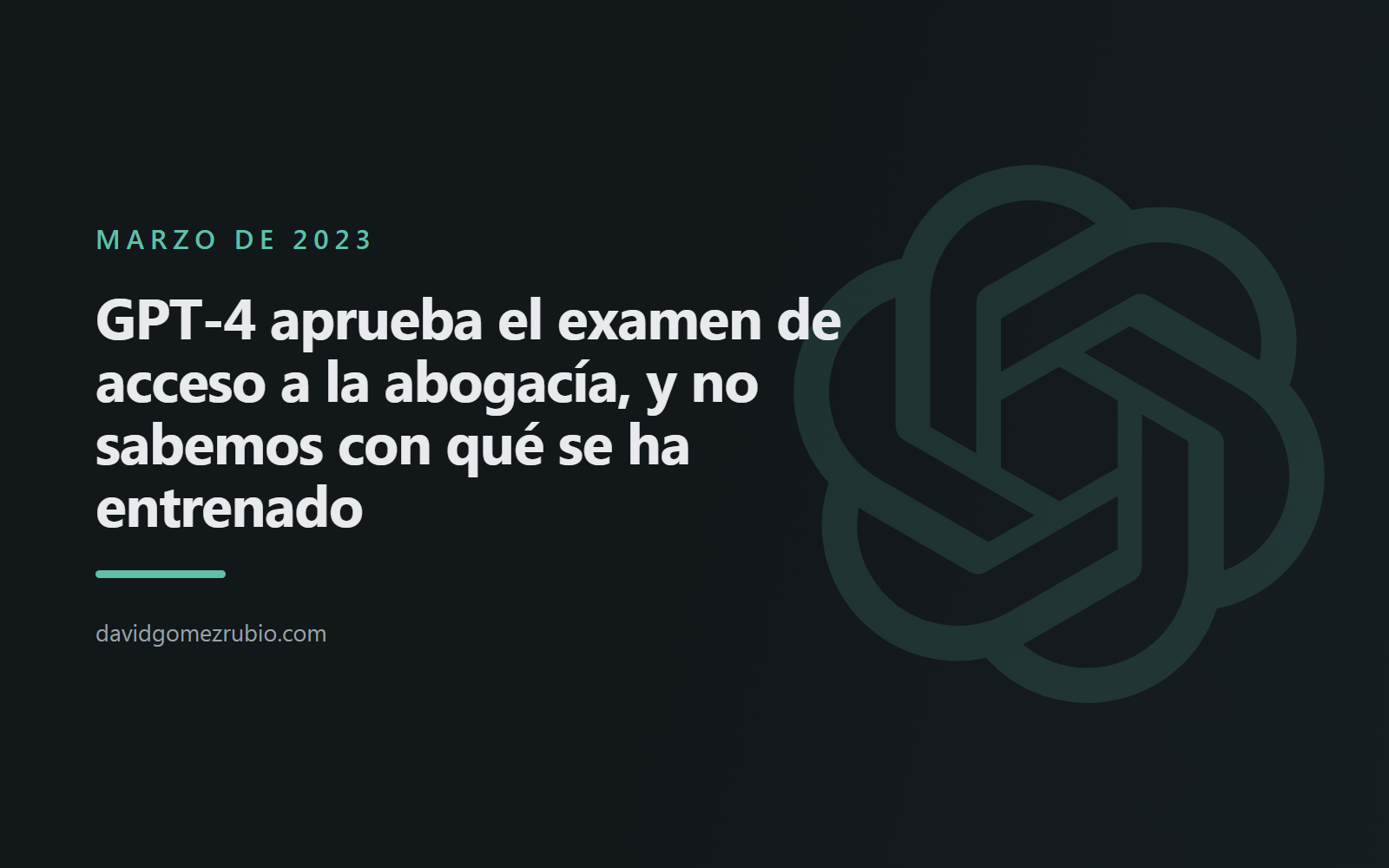 GPT-4 aprueba el examen de acceso a la abogacía, y no sabemos con qué se ha entrenado