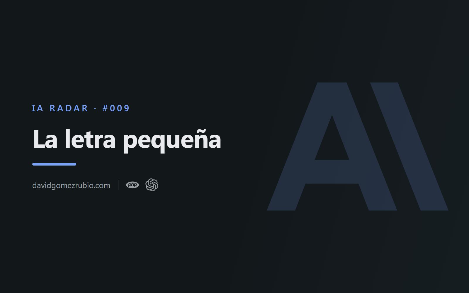 IA Radar #009. La letra pequeña